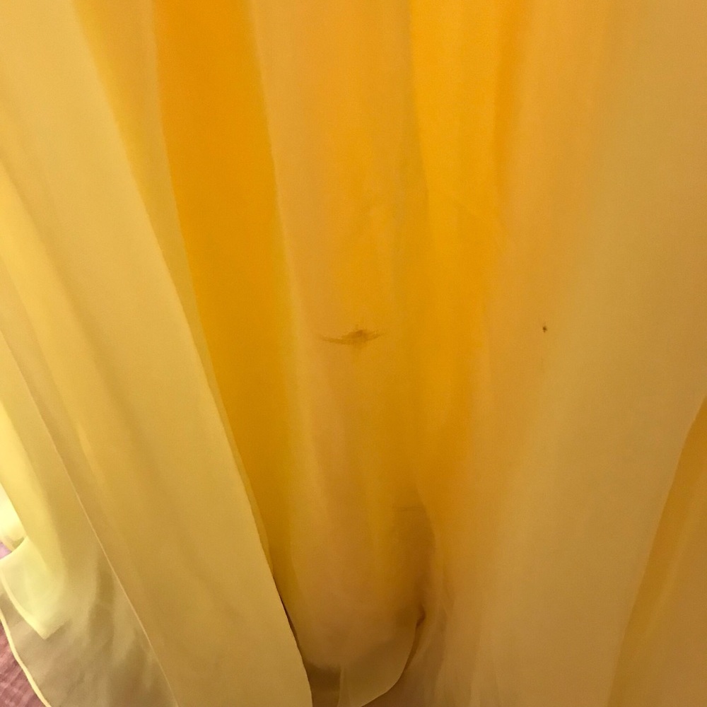 Yellow Mori Lee Beaded Jeweled Long Gown Formal Dress - Picture 7 of 9